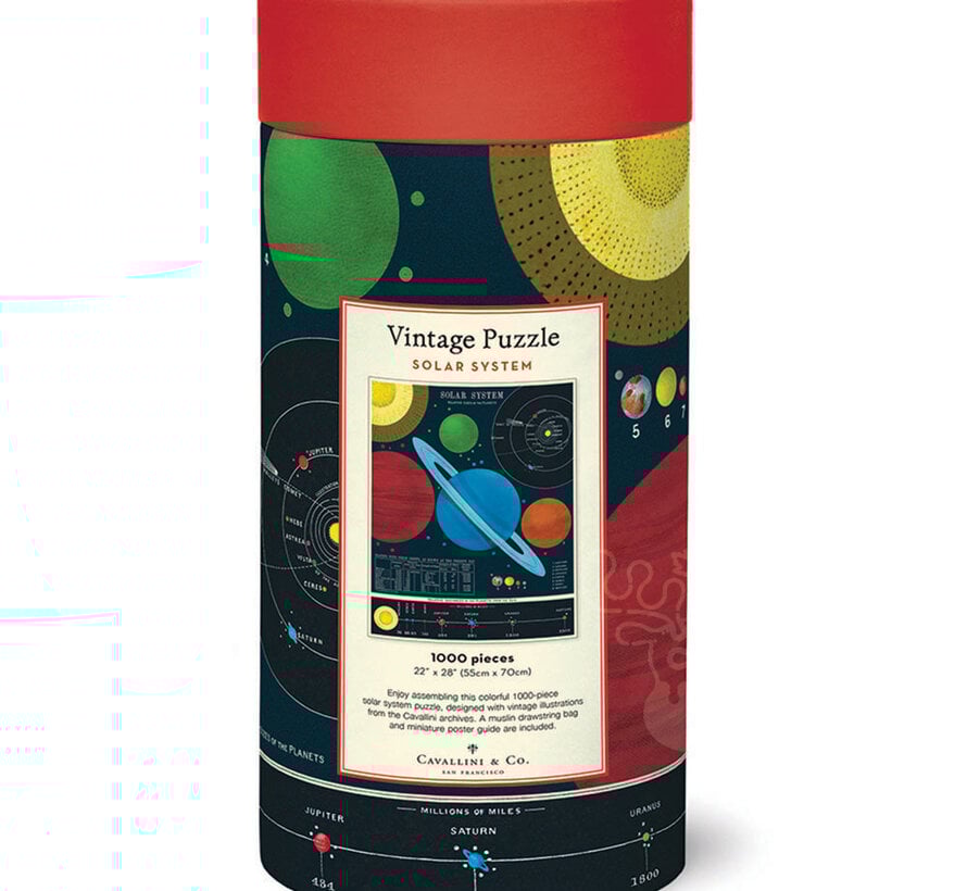 Cavallini Vintage: Solar System Puzzle 1000pcs
