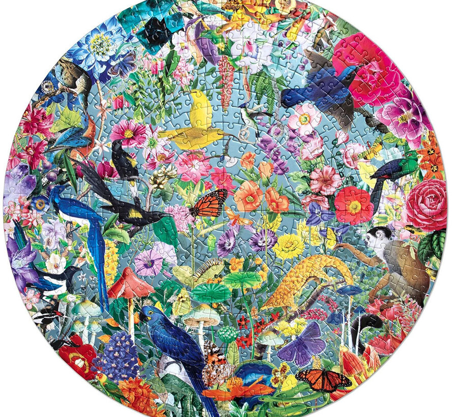 eeBoo Paradise Garden Round Puzzle 500pcs