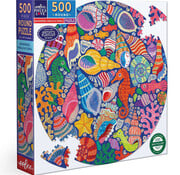 EeBoo eeBoo Seahorses, Shells & Coral Round Puzzle 500pcs