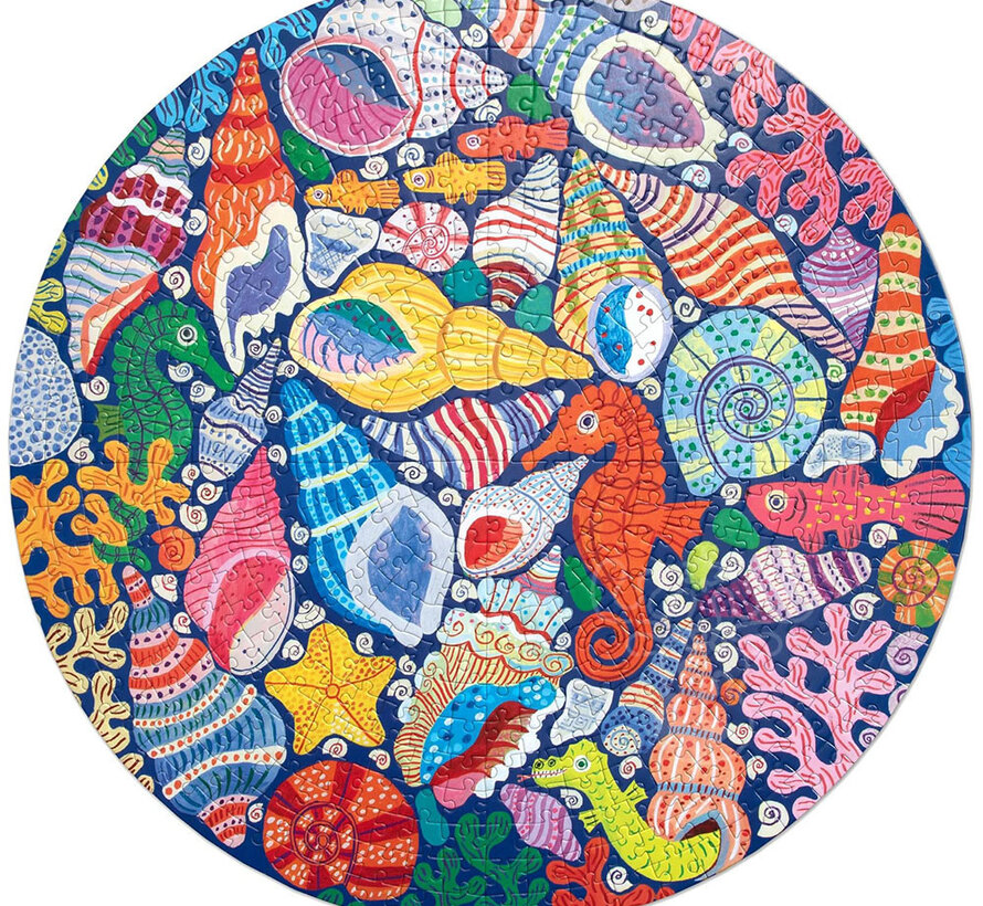 eeBoo Seahorses, Shells & Coral Round Puzzle 500pcs