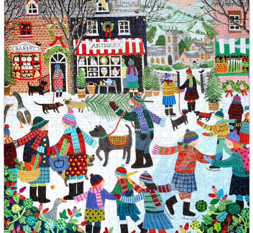 eeBoo Christmas in the Square Puzzle 1000pcs