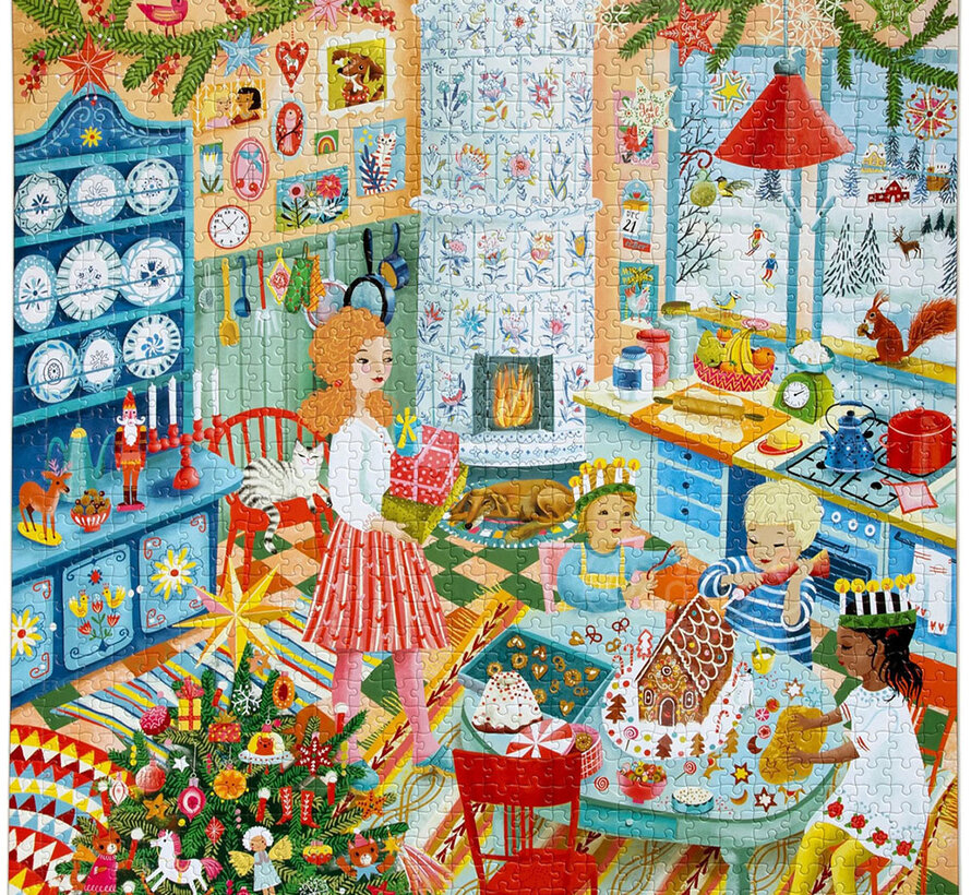 eeBoo Swedish Holiday Kitchen Puzzle 1000pcs