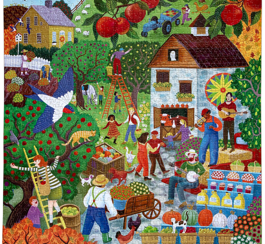 eeBoo Fall Apple Picking Puzzle 1000pcs