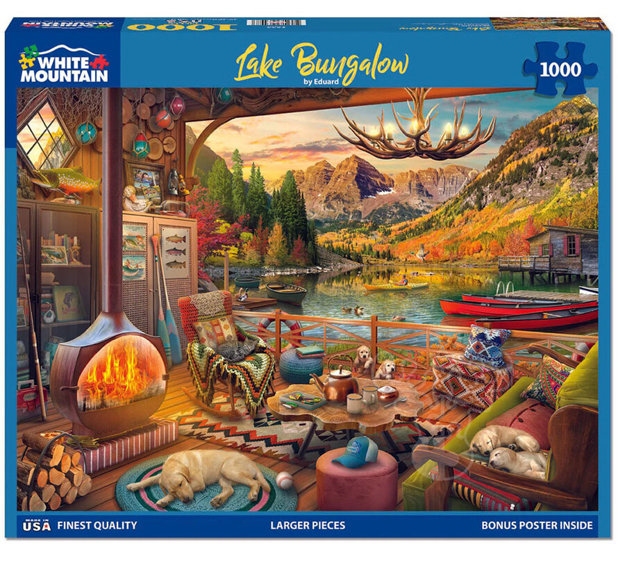 White Mountain Lake Bungalow Puzzle 1000pcs