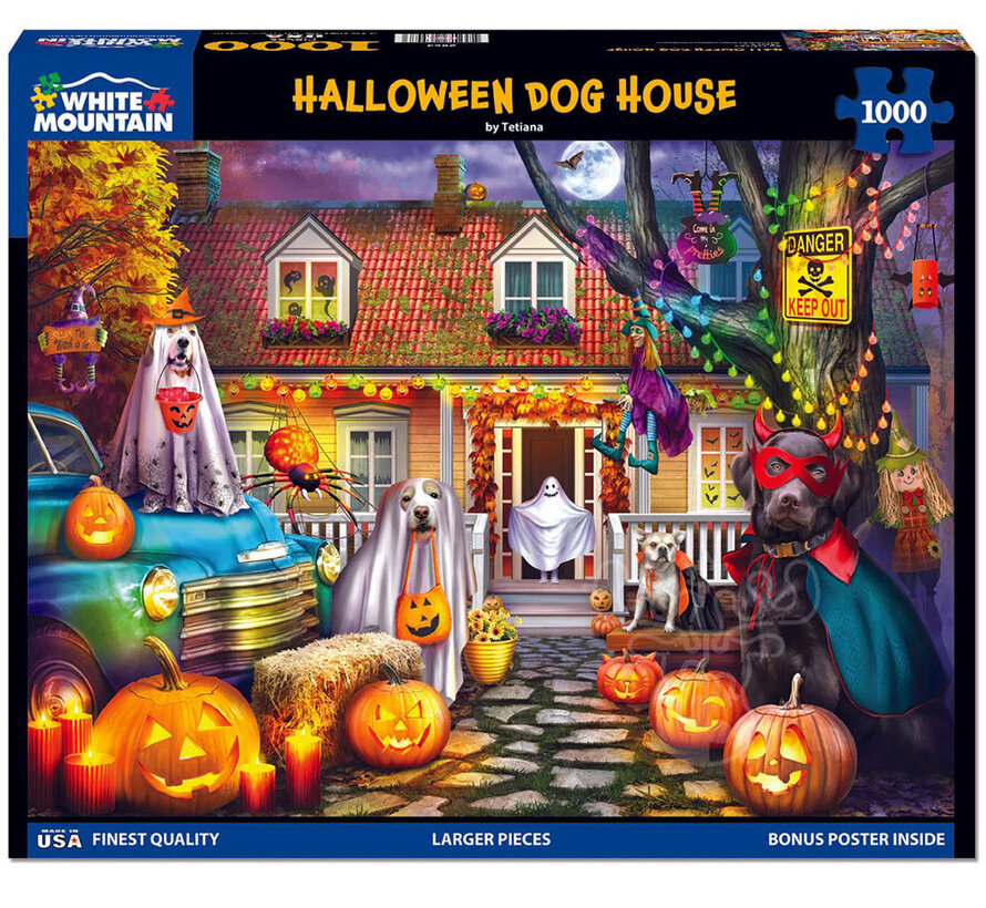 White Mountain Halloween Dog House Puzzle 1000pcs