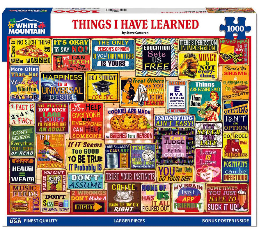 White Mountain Things I Have Learned Puzzle 1000pcs