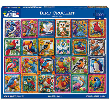 White Mountain White Mountain Bird Crochet Puzzle 1000pcs