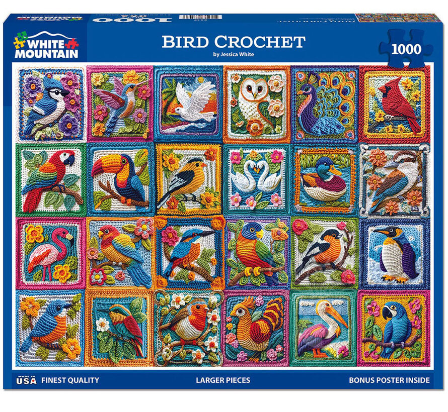 White Mountain Bird Crochet Puzzle 1000pcs