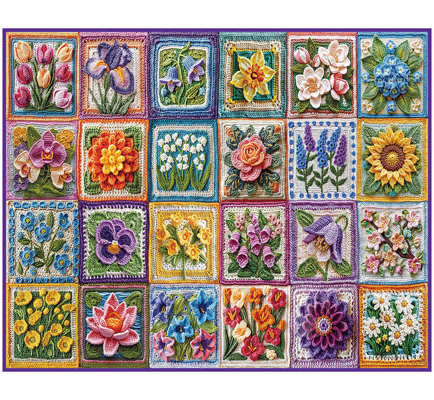 White Mountain Flower Crochet Puzzle 1000pcs