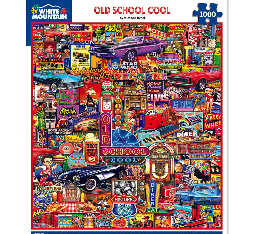 White Mountain Old School Cool Puzzle 1000pcs