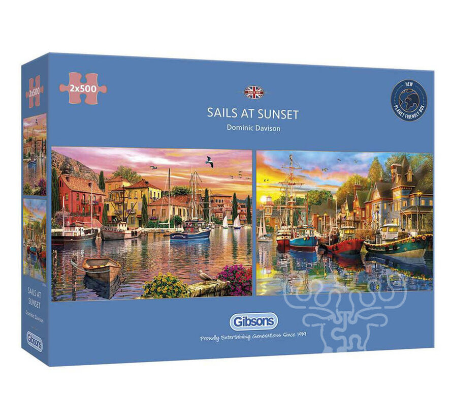 Gibsons Sails at Sunset Puzzle 2 x 500pcs RETIRED
