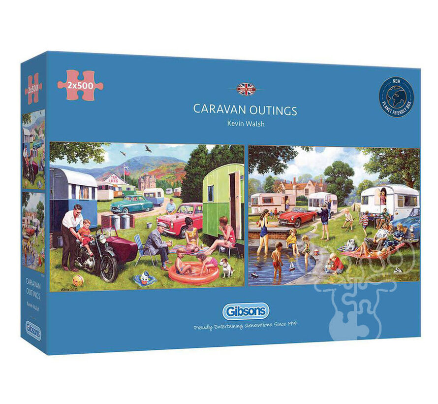 Gibsons Caravan Outings Puzzle 2 x 500pcs RETIRED