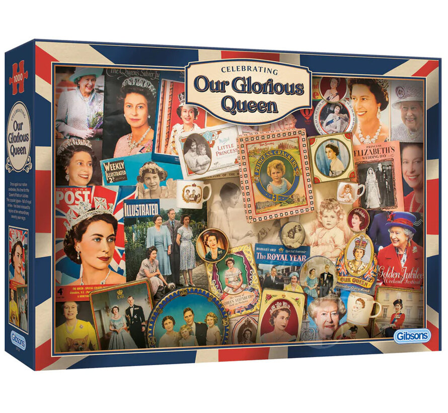 Gibsons Celebrating Our Glorious Queen Puzzle 1000pcs RETIRED