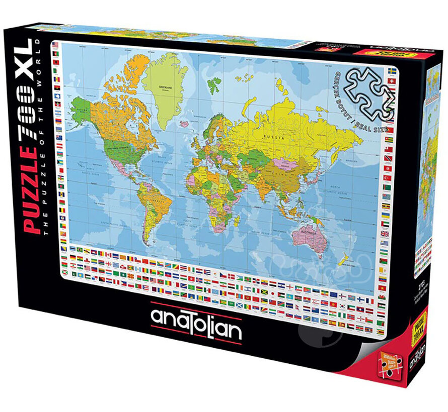 Anatolian World Political Map Puzzle 700pcs