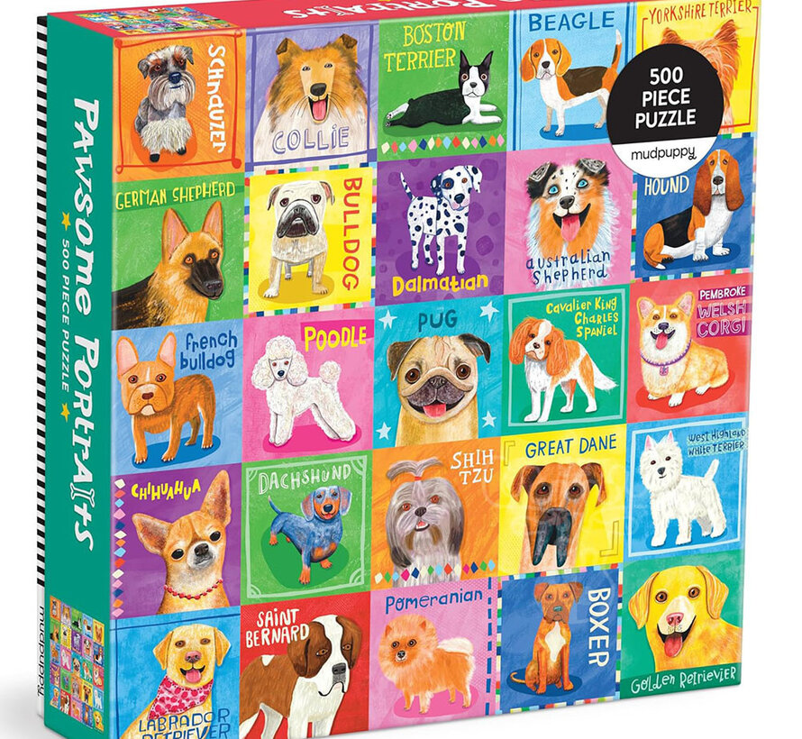 Mudpuppy Pawsome Portraits Puzzle 500pcs