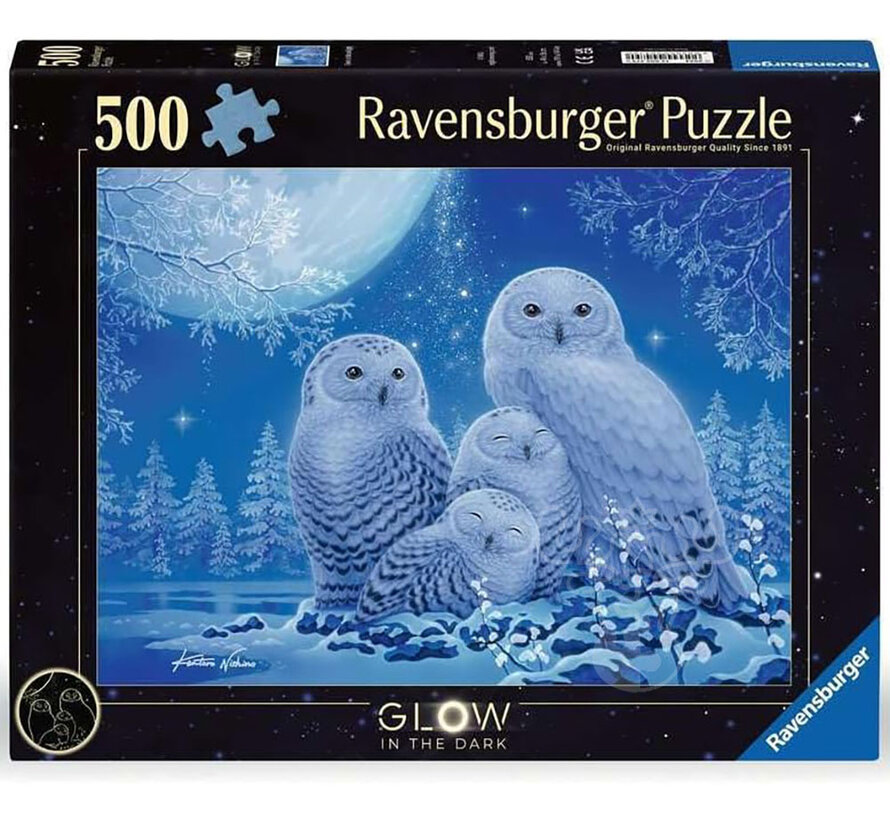 Ravensburger Owls in the Moonlight Glow in the Dark Puzzle 500pcs