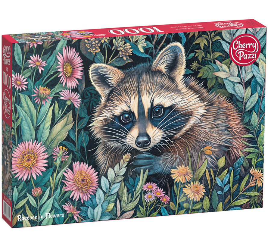 CherryPazzi Raccoon in Flowers Puzzle 1000pcs