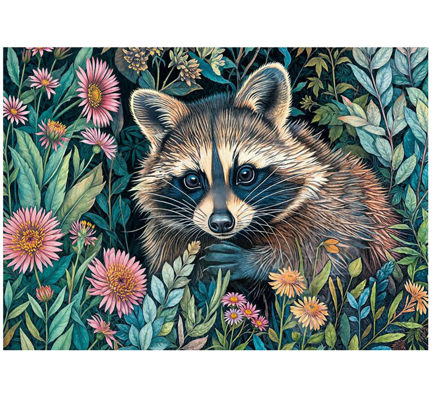 CherryPazzi Raccoon in Flowers Puzzle 1000pcs