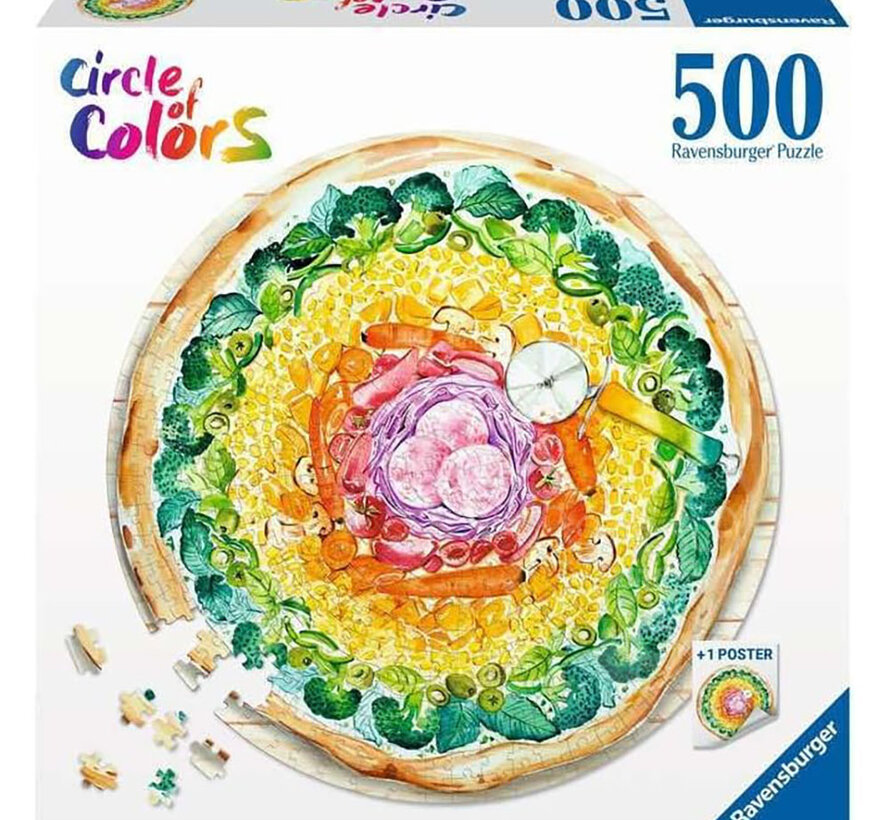 Ravensburger Circle of Colors: Pizza Round Puzzle 500pcs - Import