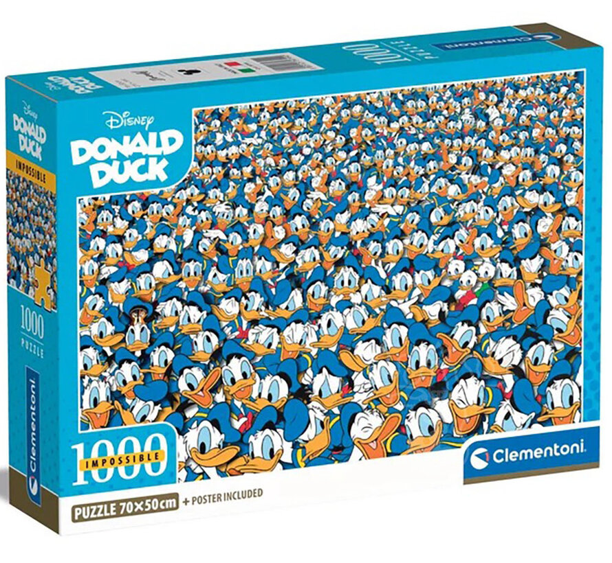 Clementoni Disney Impossible Puzzle! Donald Puzzle 1000pcs - Import