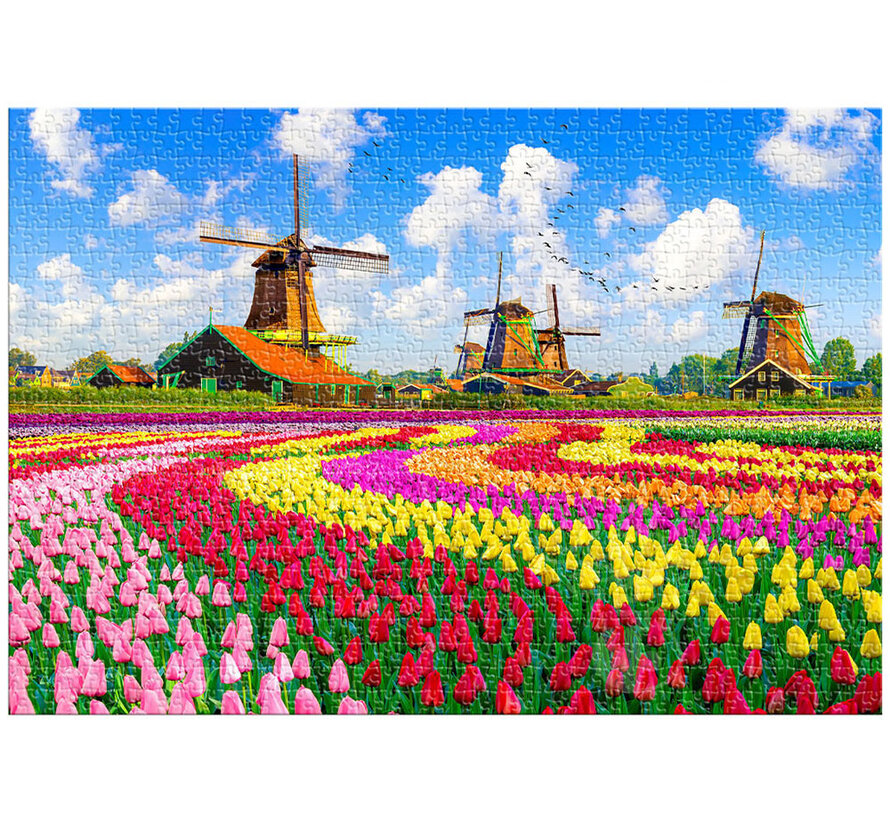 FINAL SALE Roovi/D-Toys Dutch Windmills, Netherlands Puzzle 1000pcs