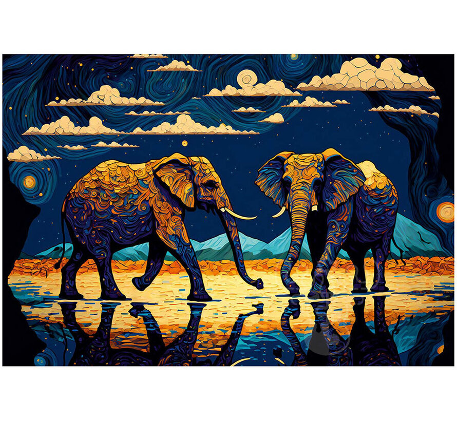 Roovi/D-Toys Vibrant Elephants Puzzle 1000pcs