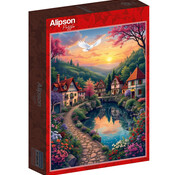 Alipson Puzzle Alipson Le village au bord de l'eau (The Village by the Lake) 500pcs
