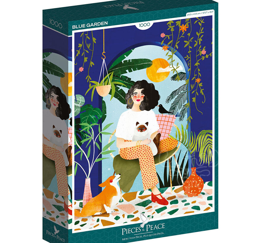 Pieces & Peace Blue Garden Puzzle 1000pcs