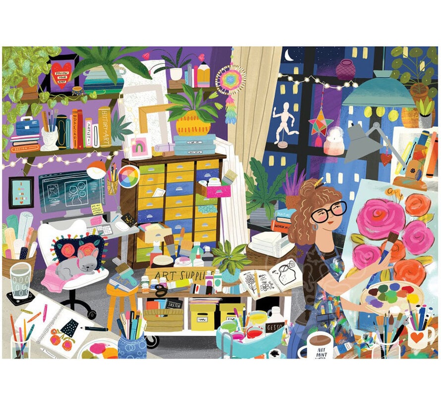 Pieces & Peace My Happy Place is in the Art Studio Puzzle 1500pcs