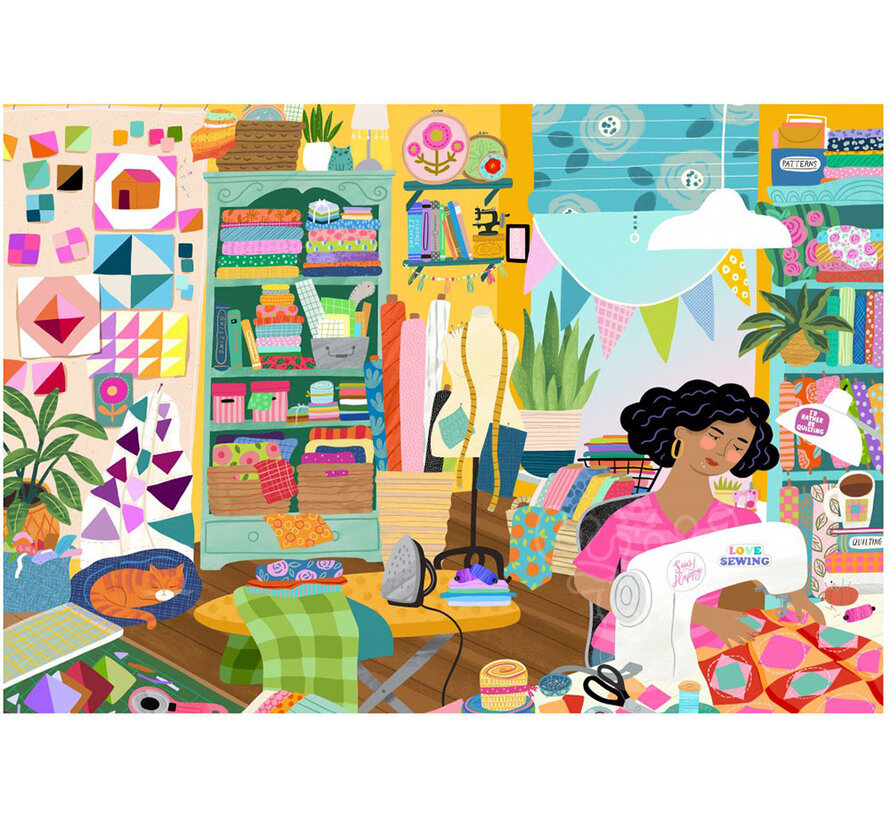 Pieces & Peace My Happy Place is in the Sewing Room Puzzle 1000pcs