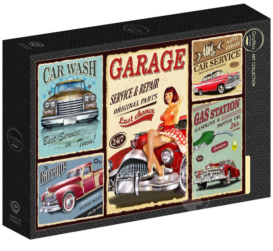 Grafika Retro Car Service Puzzle 500pcs