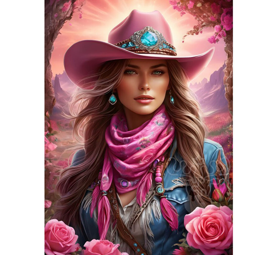 Bluebird Pink Cowgirl Puzzle 1000pcs