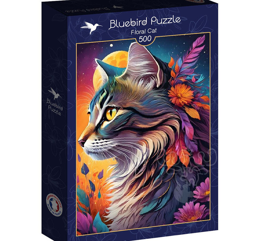 Bluebird Floral Cat Puzzle 500pcs