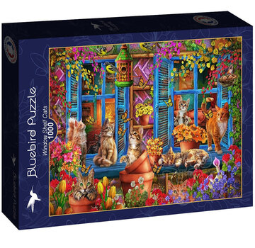 Bluebird Bluebird Window Shelf Cats Puzzle 1000pcs