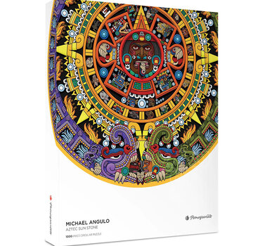 Pomegranate Pomegranate Angulo, Michael: Aztec Sun Stone Circular Puzzle 1000pcs