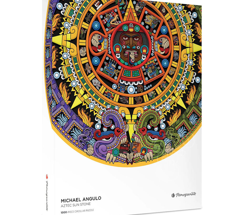Pomegranate Angulo, Michael: Aztec Sun Stone Circular Puzzle 1000pcs