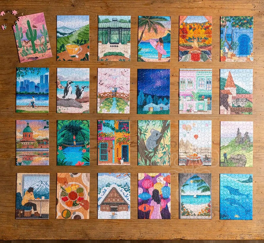 Trevell La Malle à Souvenirs Mini Puzzle 24 x 99pcs