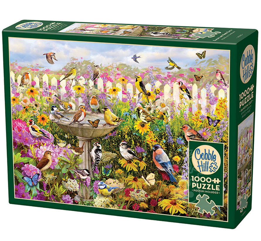 Cobble Hill Backyard Bird Bath Puzzle 1000pcs