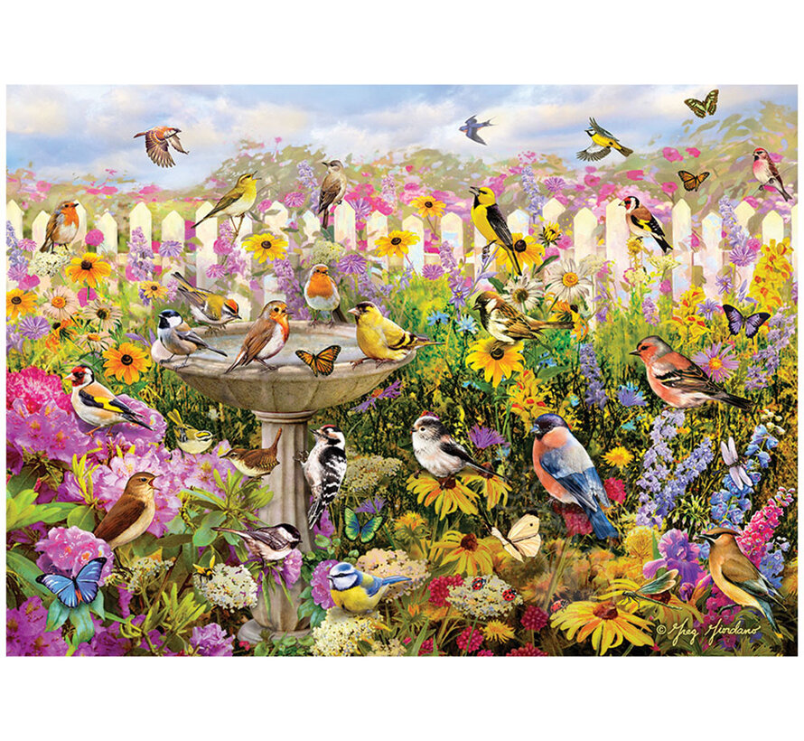 Cobble Hill Backyard Bird Bath Puzzle 1000pcs