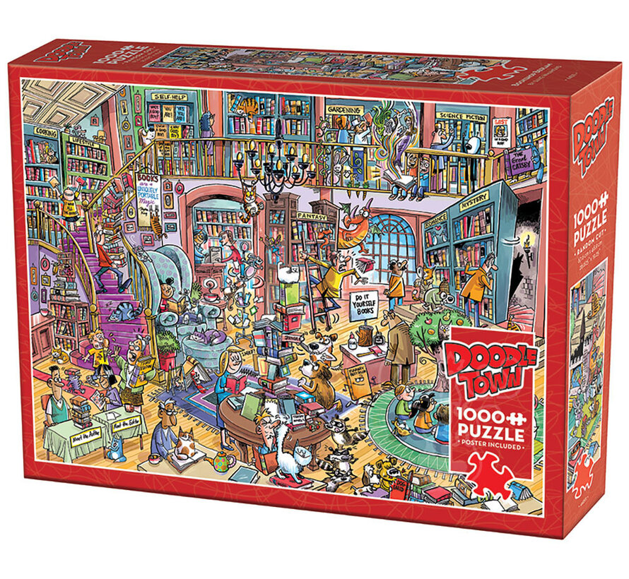 Cobble Hill DoodleTown: Bookshop Bedlam Puzzle 1000pcs