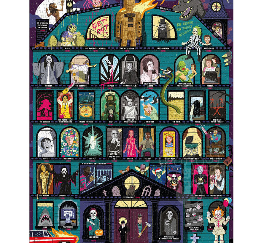 Ridley's 50 Must-Watch Scary Movies Bucket List Puzzle 1000pcs