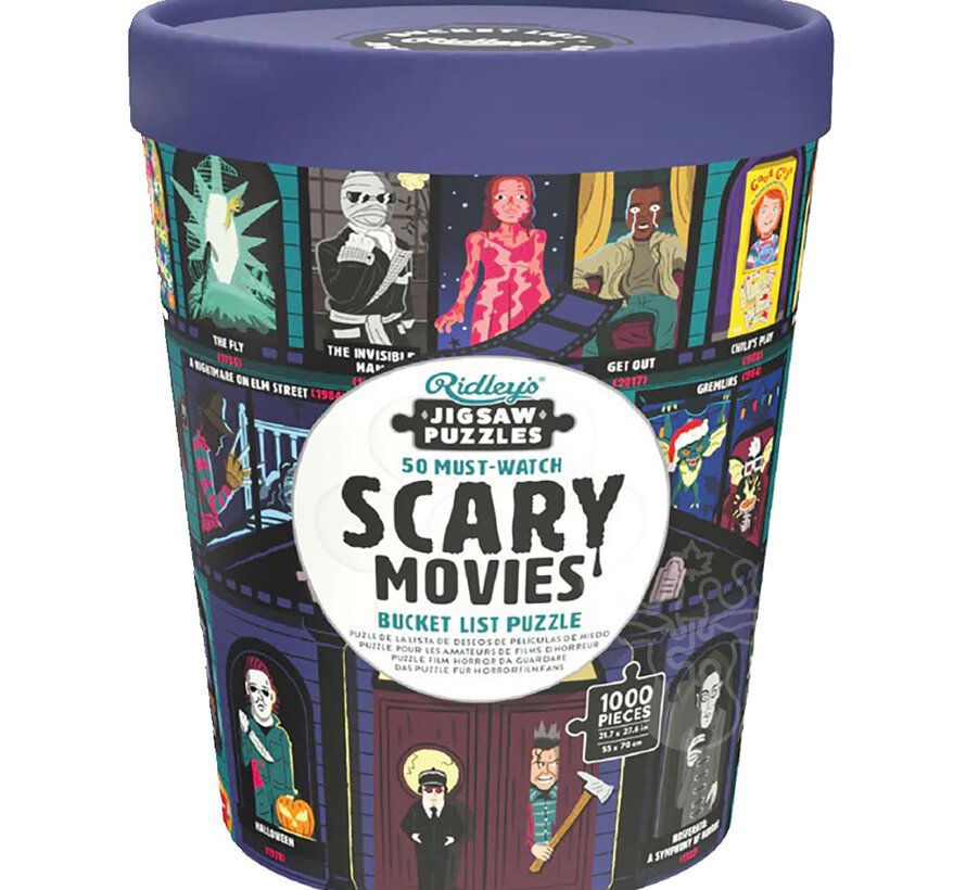 Ridley's 50 Must-Watch Scary Movies Bucket List Puzzle 1000pcs