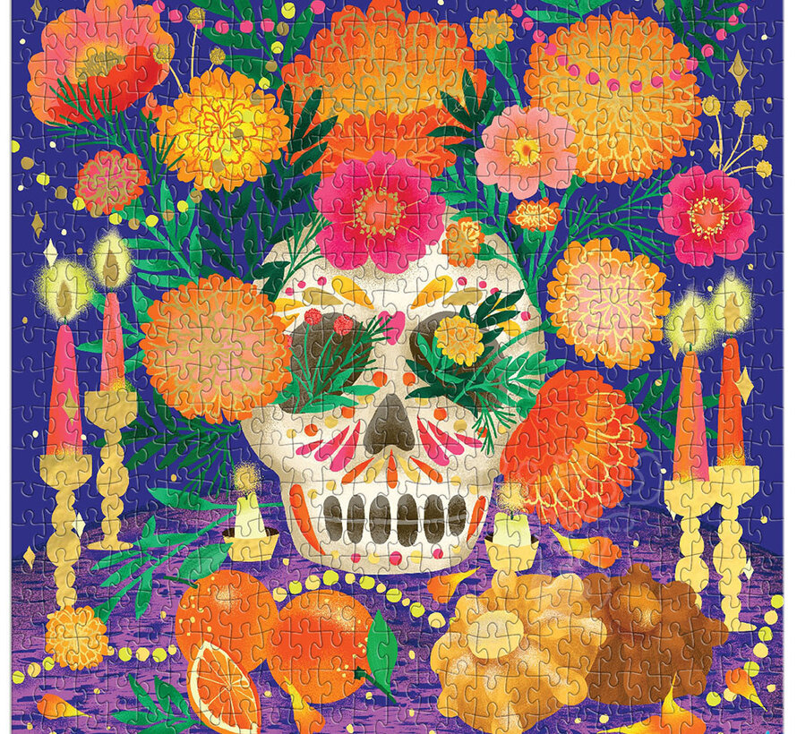 Galison Ofrenda del Día de Muertos Foil Puzzle 500pcs