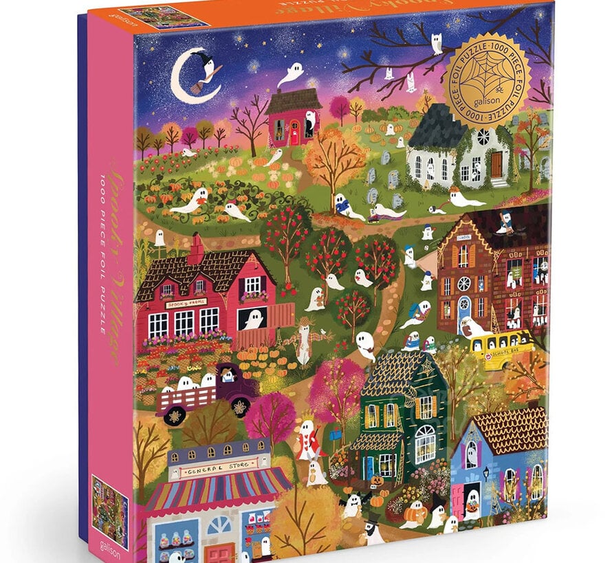 Galison Joy Laforme Spooky Village Foil Puzzle 1000pcs