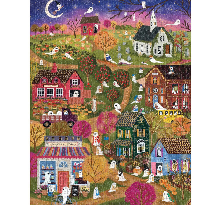 Galison Joy Laforme Spooky Village Foil Puzzle 1000pcs