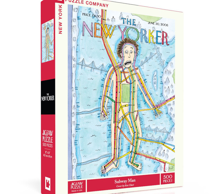 New York Puzzle Co. The New Yorker: Subway Man Puzzle 500pcs