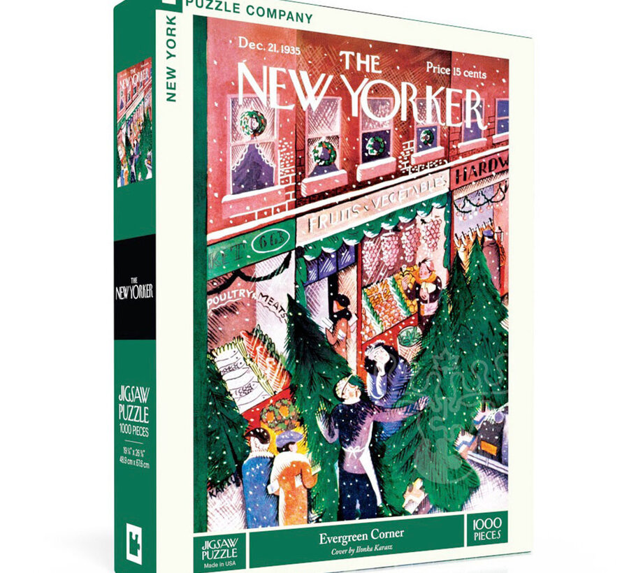 New York Puzzle Co. The New Yorker: Evergreen Corner Puzzle 1000pcs