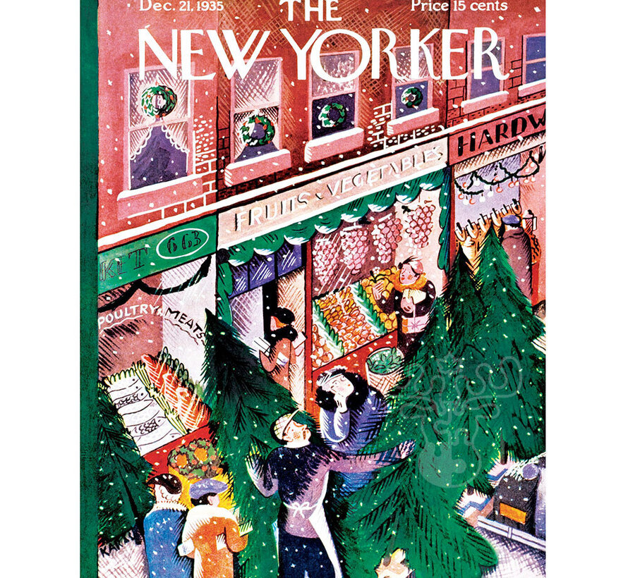 New York Puzzle Co. The New Yorker: Evergreen Corner Puzzle 1000pcs