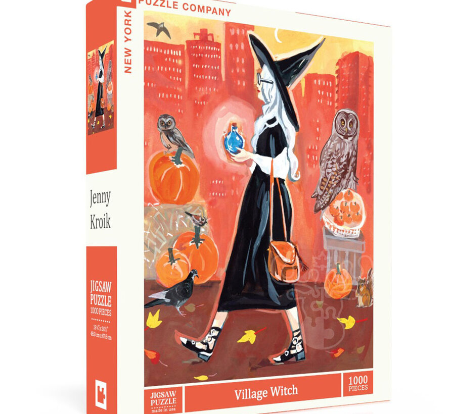 New York Puzzle Co. Jenny Kroik: Village Witch Puzzle 1000pcs
