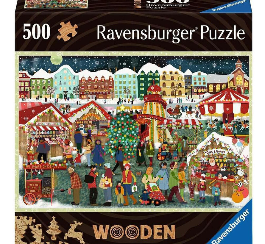 Ravensburger Christmas Market Wooden Puzzle 500pc